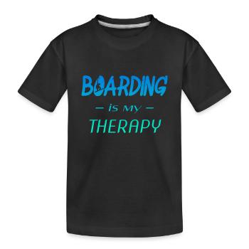 boarding is my therapy - Kinder Premium Bio T-Shirt - Schwarz - Vorne