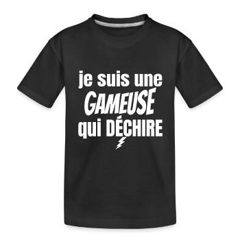 gameuse qui déchire - T-shirt bio Premium Enfant - noir - Devant