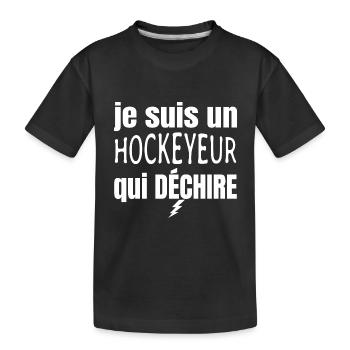 hockeyeur qui déchire - T-shirt bio Premium Enfant - noir - Devant