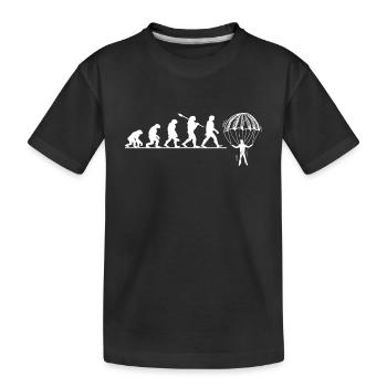 Evolution Parachute - Kids' Premium Organic T-Shirt - black - Front