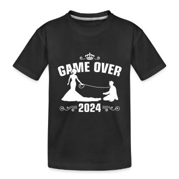 Game Over 2024 Hochzeit - Kinder Premium Bio T-Shirt - Schwarz - Vorne