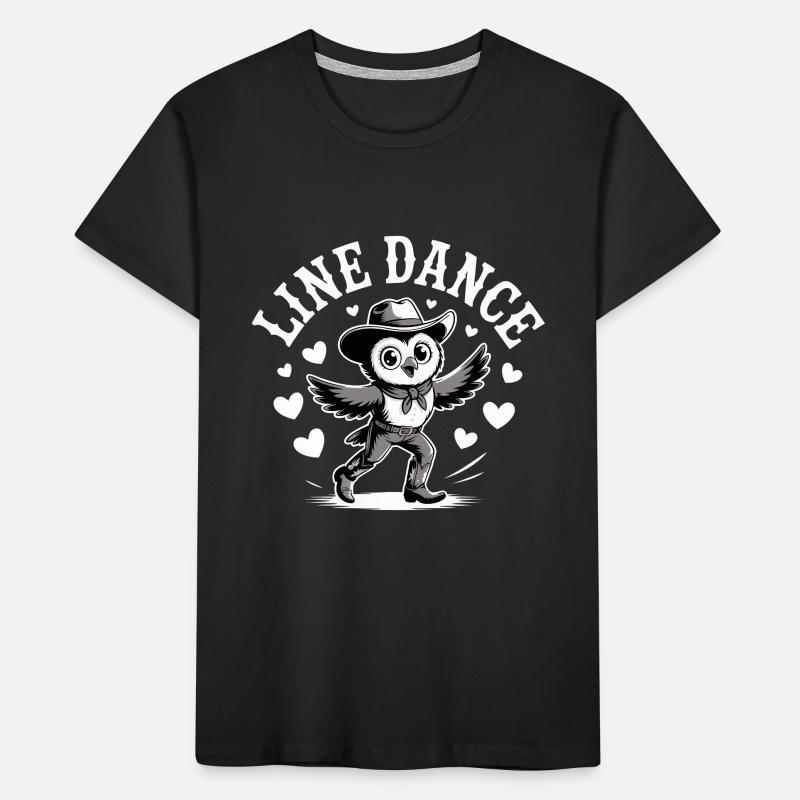 Line Dance Eule lustige Eule tanzt Linedance Kinder Premium Bio T-Shirt