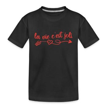 la vie c'est joli - T-shirt bio Premium Enfant - noir - Devant