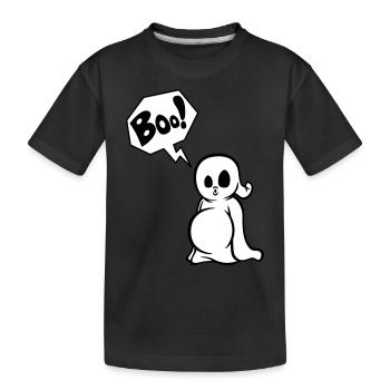Spooky Boo! - Kinder Premium Bio T-Shirt - Schwarz - Vorne
