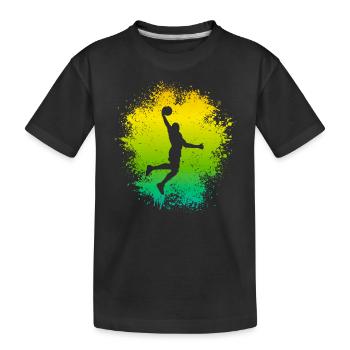 Dunking Basketballer Basketball Spieler Kinder - Kinder Premium Bio T-Shirt - Schwarz - Vorne