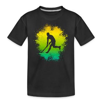 Feldhockey Spieler Hockeyspieler Hockey Kinder - Kinder Premium Bio T-Shirt - Schwarz - Vorne
