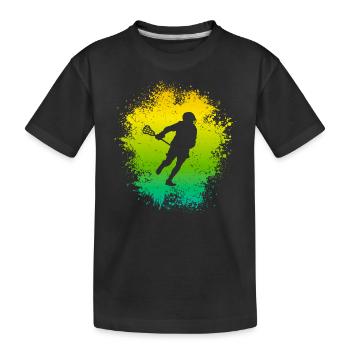 Lacrosse Spieler Kinder Lacrossespieler LAX Junge - Kinder Premium Bio T-Shirt - Schwarz - Vorne