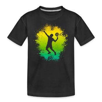 Padel Spieler Kinder Padelspieler Padel-Tennis - Kinder Premium Bio T-Shirt - Schwarz - Vorne