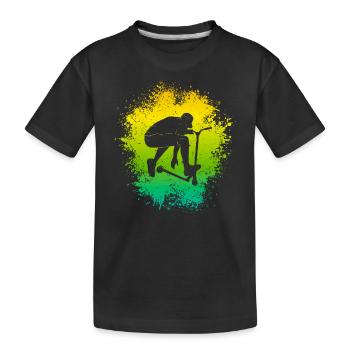 Stunt Scooter Roller E-Scooter E-Roller - Kids' Premium Organic T-Shirt - black - Front