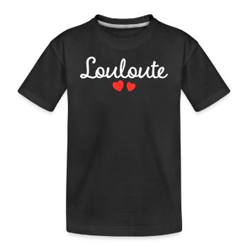 Femme Louloute Humour Mot Affectueux Couple - T-shirt bio Premium Enfant - noir - Devant