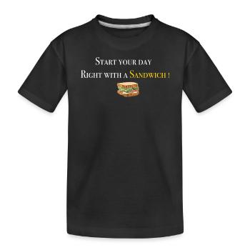 Start with Sandwich 2 - Kinder Premium Bio T-Shirt - Schwarz - Vorne