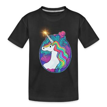 Emblème Licorne - T-shirt bio Premium Enfant - noir - Devant