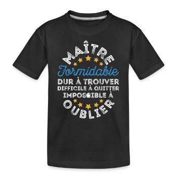 cadeau fin d'année Cadeau maitre d'école - T-shirt bio Premium Enfant - noir - Devant