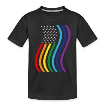 USA Rainbow Flag - Kids' Premium Organic T-Shirt - black - Front