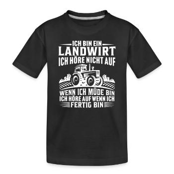 geschenk bauer ich bin ein landwirt - Kinder Premium Bio T-Shirt - Schwarz - Vorne