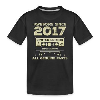 2017 Anniversaire Né en 2017 Vintage Retro - T-shirt bio Premium Enfant - noir - Devant