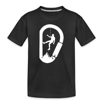 Carabiner Climber - Kids' Premium Organic T-Shirt - black - Front