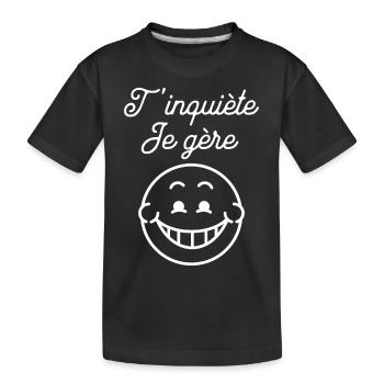 Keine Sorge, ich schaffe es, zwinkerischer Humor - Kinder Premium Bio T-Shirt - Schwarz - Vorne