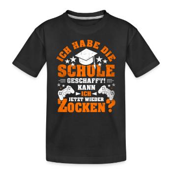 Abitur Abschluss Grundschule Realschule Geschenk - Kinder Premium Bio T-Shirt - Schwarz - Vorne