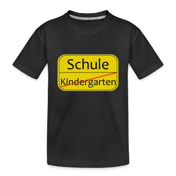 Schule Kindergarten endlich Schüler - Kinder Premium Bio T-Shirt - Schwarz - Vorne