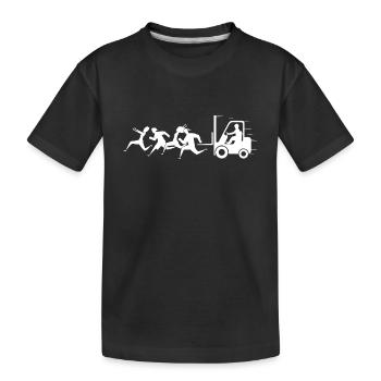 Gabelstapler zertifiziert - LKW-Fahrer - Kinder Premium Bio T-Shirt - Schwarz - Vorne