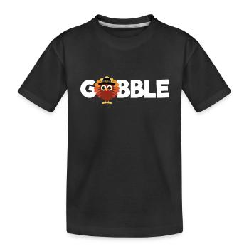 Gobble Truthahn Kinder Erntedankfest Thanksgiving - Kinder Premium Bio T-Shirt - Schwarz - Vorne