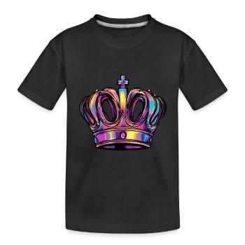 Crown - Kids' Premium Organic T-Shirt - black - Front