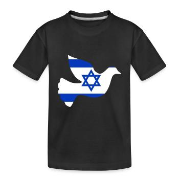Israel Friedenstaube - Kinder Premium Bio T-Shirt - Schwarz - Vorne