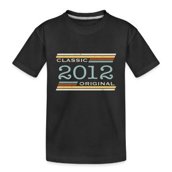 Jahrgang 2012, Klassisch, Original - Kinder Premium Bio T-Shirt - Schwarz - Vorne