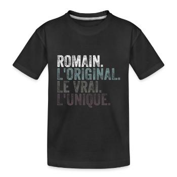 Humour Gift Idea Personalized Roman Name - Kids' Premium Organic T-Shirt - black - Front