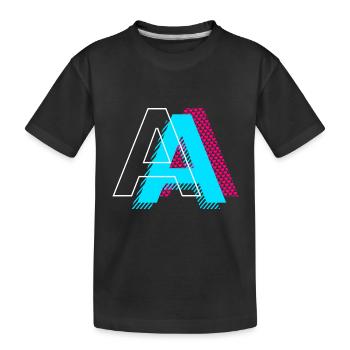 Pop Art Letter A Gift - Kids' Premium Organic T-Shirt - black - Front