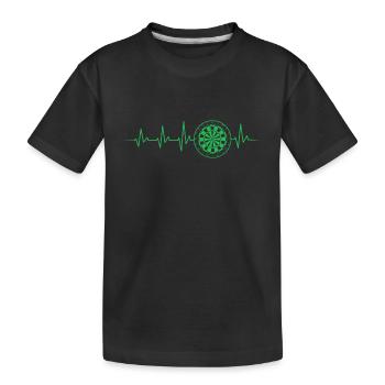 DARTS DARTBOARD HERZSCHLAG EKG DARTSPIELER DARTS - Kinder Premium Bio T-Shirt - Schwarz - Vorne