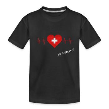 Switzerland Swiss Schweiz - Kinder Premium Bio T-Shirt - Schwarz - Vorne