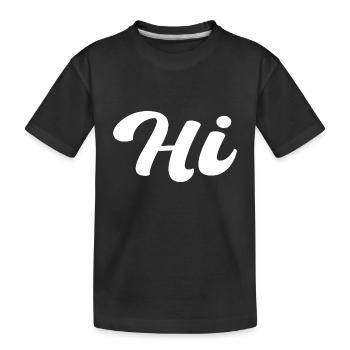 Hello - Kids' Premium Organic T-Shirt - black - Front