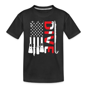 Scuba Dive Flag USA Drôle Graphique - T-shirt bio Premium Enfant - noir - Devant