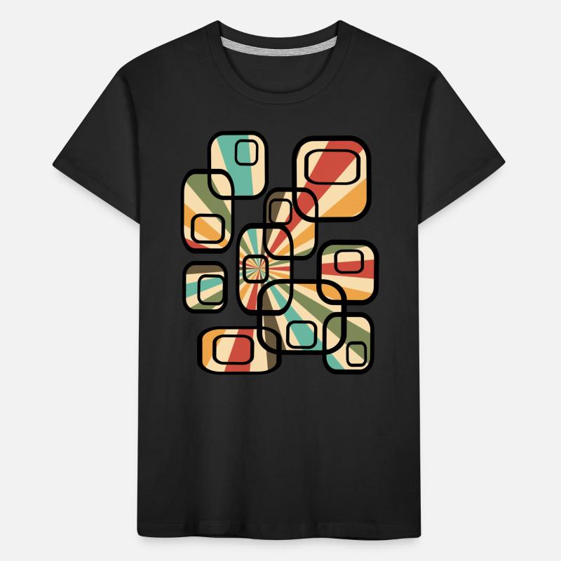 70s wallpaper pattern cuboid retro pattern Kids' Premium Organic T-Shirt