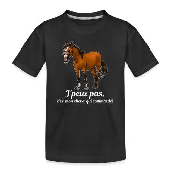 Mon cheval commande (blanc) - T-shirt bio Premium Enfant - noir - Devant