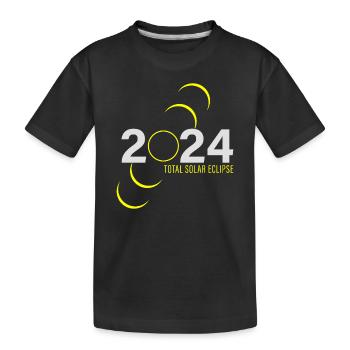 Totale Sonnenfinsternis 2024 - Zeuge der Dunkelheit - Kinder Premium Bio T-Shirt - Schwarz - Vorne