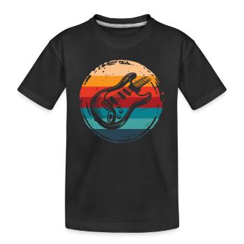 Gitarre Retro Grunge Circle - Kinder Premium Bio T-Shirt - Schwarz - Vorne