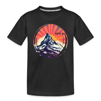 Matterhorn Höhe Wandern Zermatt Andenken Geschenk - Kinder Premium Bio T-Shirt - Schwarz - Vorne