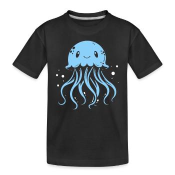Flottez, méduses avec des tentacules, créatures marines - T-shirt bio Premium Enfant - noir - Devant