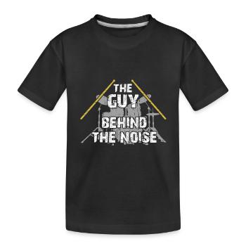 Jungen lieben Schlagzeug - der Junge am Drumkit - Kinder Premium Bio T-Shirt - Schwarz - Vorne
