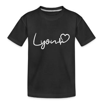 Lyon Herzschlag - Kinder Premium Bio T-Shirt - Schwarz - Vorne