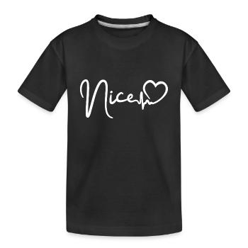 Nice heartbeat Nice city France - Kids' Premium Organic T-Shirt - black - Front