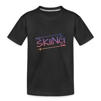 skiing - Kinder Premium Bio T-Shirt - Schwarz - Vorne