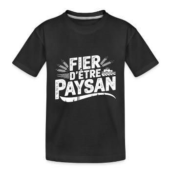 Paysan et fier - T-shirt bio Premium Enfant - noir - Devant