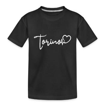 Torino Herzschlag Turin Italien - Kinder Premium Bio T-Shirt - Schwarz - Vorne