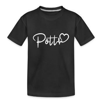Pott Herzschlag Ruhrpott Liebe - Kinder Premium Bio T-Shirt - Schwarz - Vorne