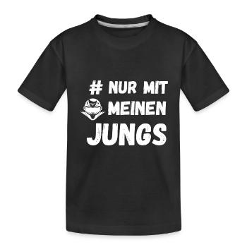 #Nur mit meinen Jungs Helm Motorrad Club Stammtisc - Kinder Premium Bio T-Shirt - Schwarz - Vorne