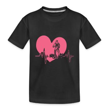 Fréquence cardiaque du soignant - T-shirt bio Premium Enfant - noir - Devant